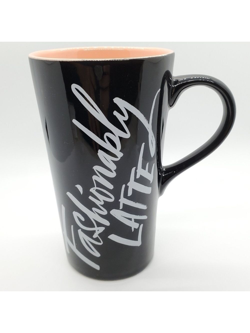 Hallmark Fashionably Latte tall coffee mug Always Late
